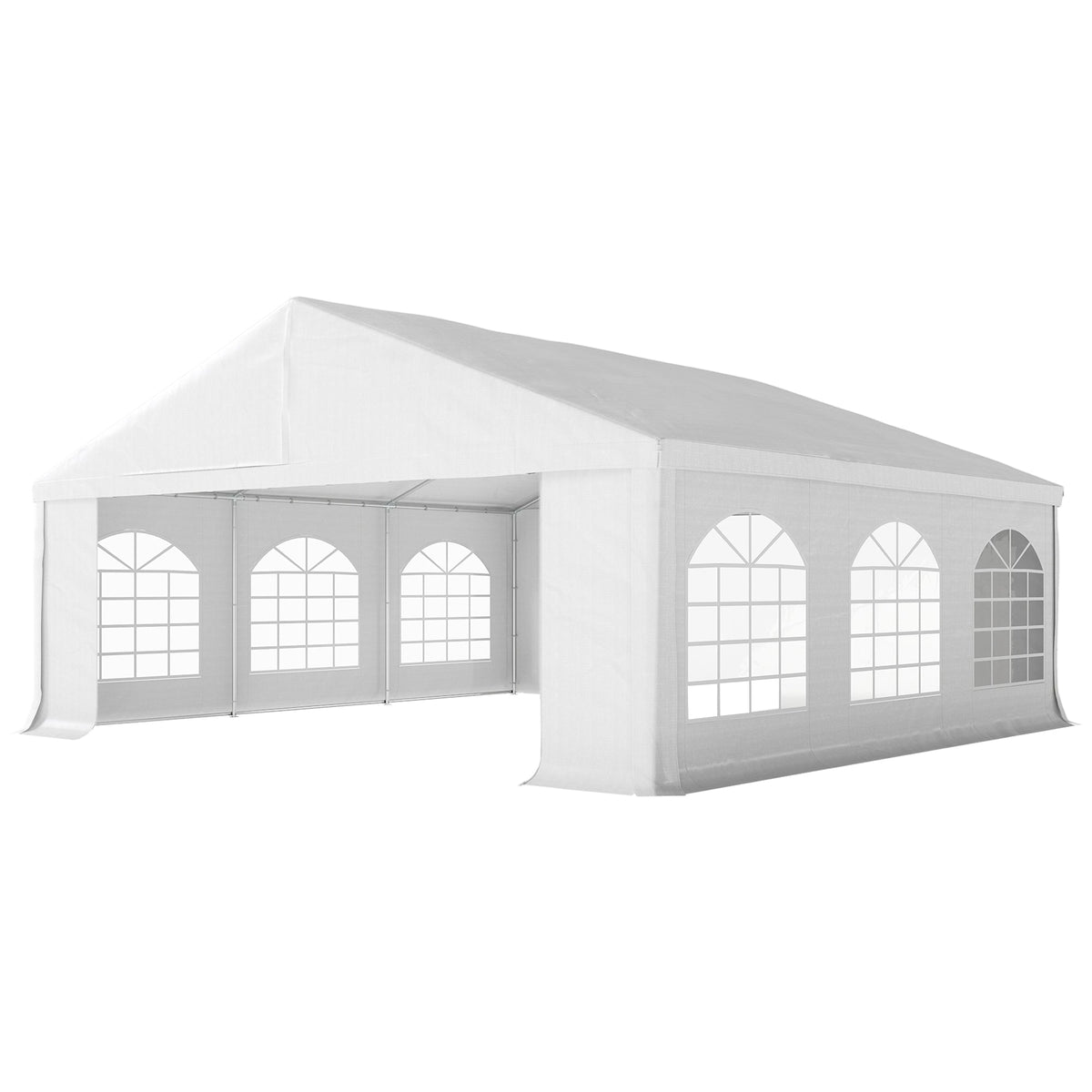 20' x 20' Heavy Duty Party Tent & Carport with Removable Sidewalls and Double Doors, White