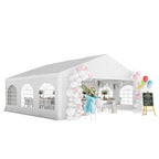 20' x 20' Heavy Duty Party Tent & Carport with Removable Sidewalls and Double Doors, White