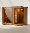 Outdoor Cabin Sauna with Shower — Red Cedar / Thermo Pine Wood | 3-4 Person