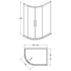 Oasis 8mm Glass 2 Door Offset Quadrant Shower Enclosure - Chrome