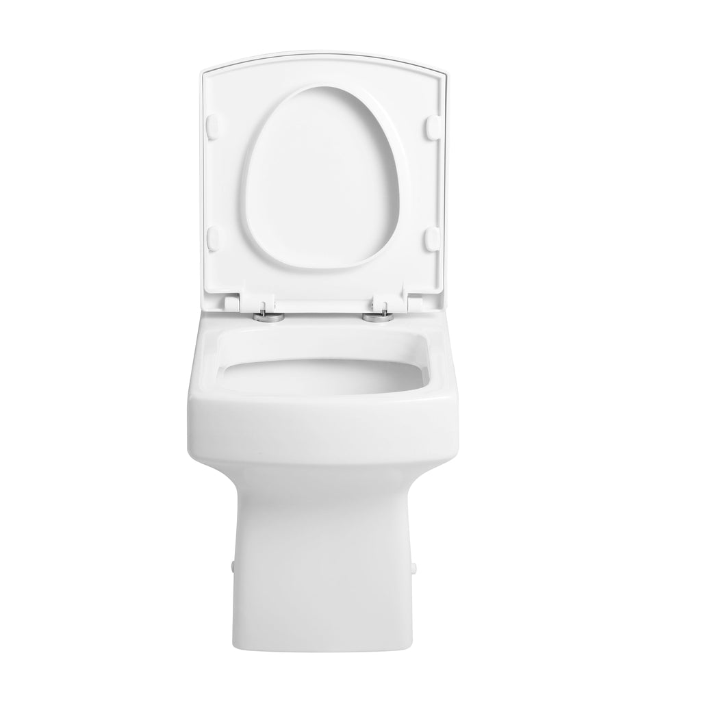 Messina Modern Back To Wall Toilet With Soft Close Seat - White