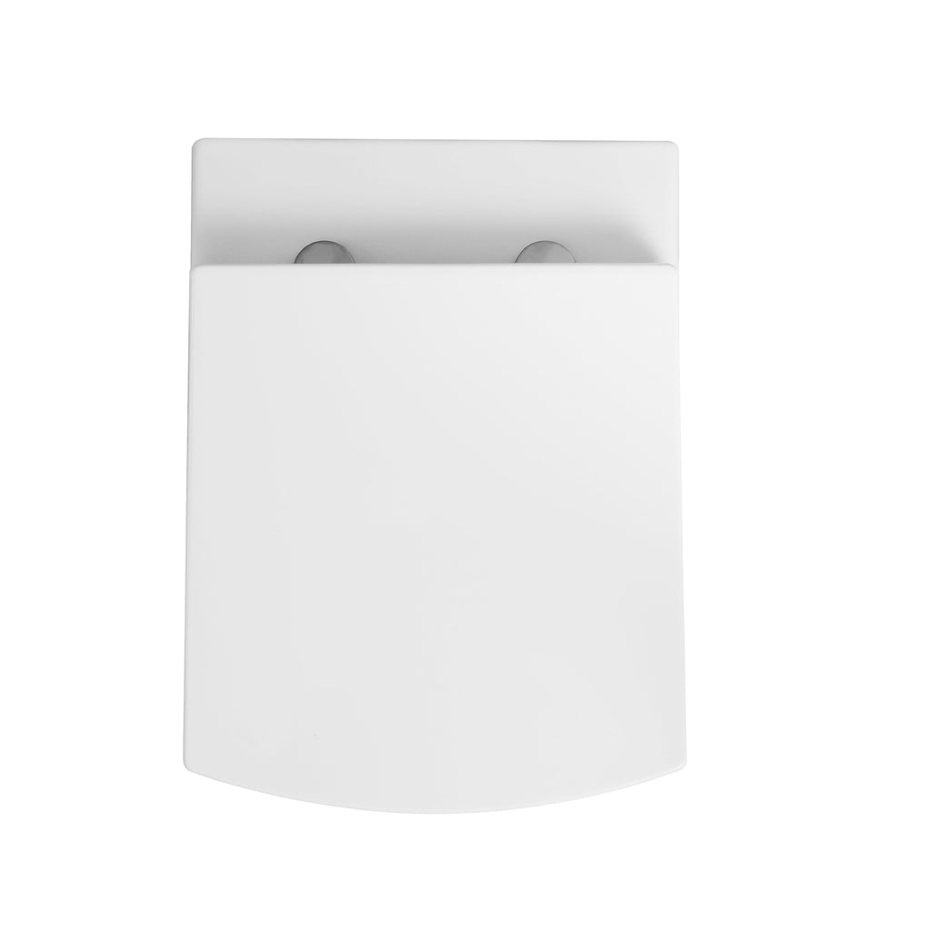 Messina Modern Back To Wall Toilet With Soft Close Seat - White