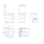 Messina  Close Coupled Toilet with Soft Close Seat & Cistern - White