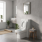 Messina Modern Back To Wall Toilet With Soft Close Seat - White