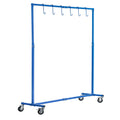 7-Foot Adjustable Height Paint Hanger Drying Rack - Mobile Auto Body Shop Painting Stand with 6 Hanging Hooks, Swivel Locking Wheels