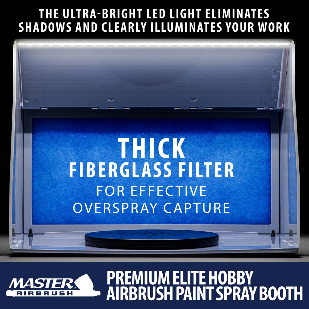 Portable Airbrush Spray Booth Kit with Exhaust Fan, LED Light, Turntable & Extension Hose