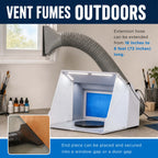 Portable Airbrush Spray Booth Kit with Dual Exhaust Fans, 4 LED Lights, Turntable & Extension Hose, 16"x13"x18" Hobby Airbrush Booth
