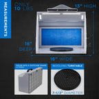 Portable Airbrush Spray Booth Kit with Dual Exhaust Fans, 4 LED Lights, Turntable & Extension Hose, 16"x13"x18" Hobby Airbrush Booth