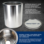 1 Gallon Unlined Empty Metal Paint Can Bucket with Lids, Pack of 4 - Triple Tight Lid Seal, 128 fl. oz. Steel Coating Storage Container Tin