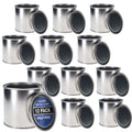 1/2 Pint Unlined Empty Metal Paint Can Bucket with Lids, Pack of 12 - Triple Tight Lid Seal, 8 fl. oz. Steel Coating Storage Container Tin