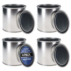 1/2 Pint Unlined Empty Metal Paint Can Bucket with Lids, Pack of 4 - Triple Tight Lid Seal, 8 fl. oz. Steel Coating Storage Container Tin