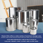 1 Pint Unlined Empty Metal Paint Can Bucket with Lids, Pack of 4 - Triple Tight Lid Seal, 16 fl. oz. Steel Coating Storage Container Tin