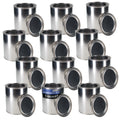 1 Quart Unlined Empty Metal Paint Can Bucket with Lids, Pack of 12 - Triple Tight Lid Seal, 32 fl. oz. Steel Coating Storage Container Tin