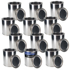 1 Quart Unlined Empty Metal Paint Can Bucket with Lids, Pack of 12 - Triple Tight Lid Seal, 32 fl. oz. Steel Coating Storage Container Tin