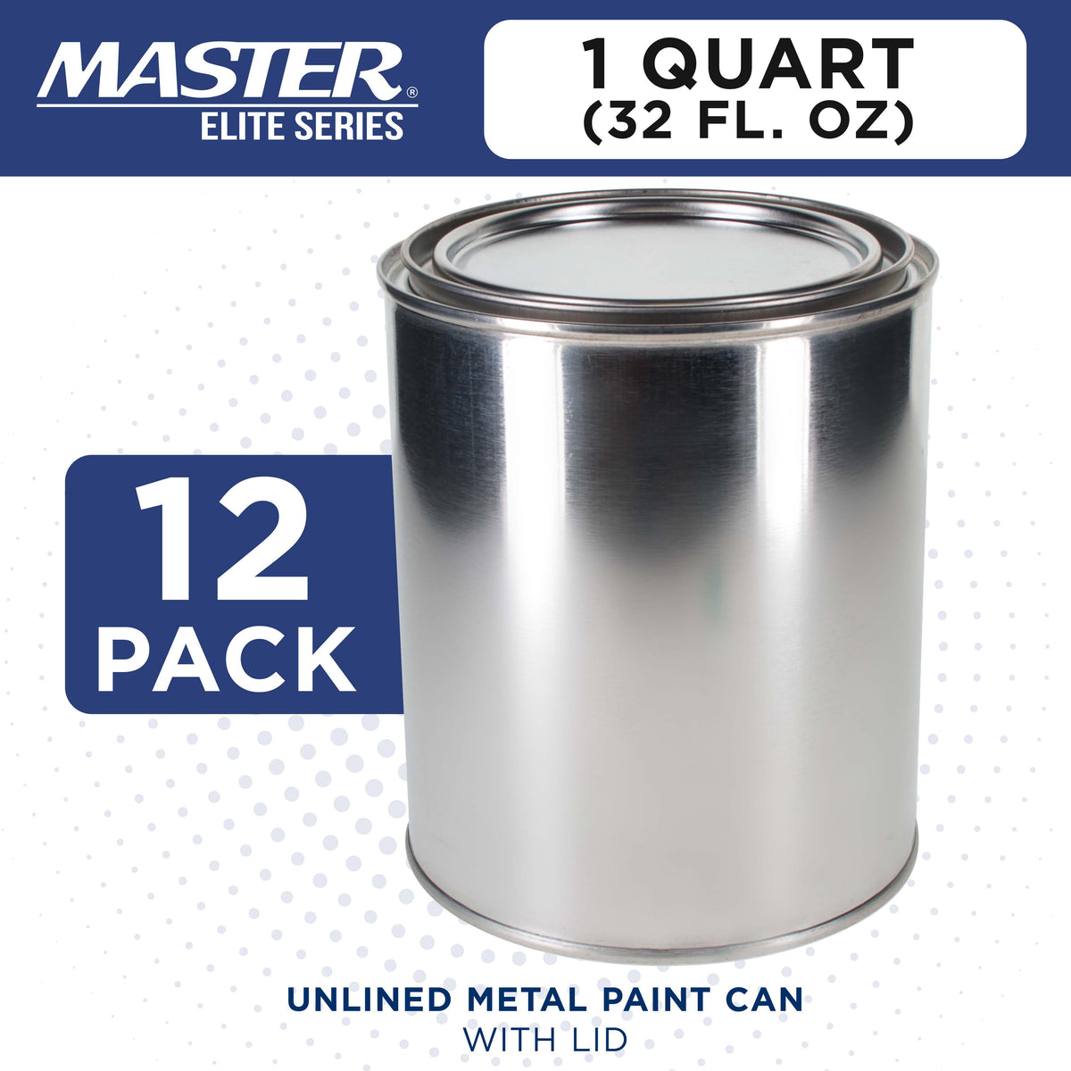 1 Quart Unlined Empty Metal Paint Can Bucket with Lids, Pack of 12 - Triple Tight Lid Seal, 32 fl. oz. Steel Coating Storage Container Tin
