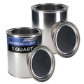 1 Quart Unlined Empty Metal Paint Can Bucket with Lids, Pack of 2 - Triple Tight Lid Seal, 32 fl. oz. Steel Coating Storage Container Tin