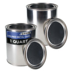 1 Quart Unlined Empty Metal Paint Can Bucket with Lids, Pack of 2 - Triple Tight Lid Seal, 32 fl. oz. Steel Coating Storage Container Tin