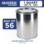 1 Quart Unlined Empty Metal Paint Can Bucket with Lids, 1 Case of 56 - Triple Tight Lid Seal, 32 fl. oz. Steel Coating Storage Container Tin