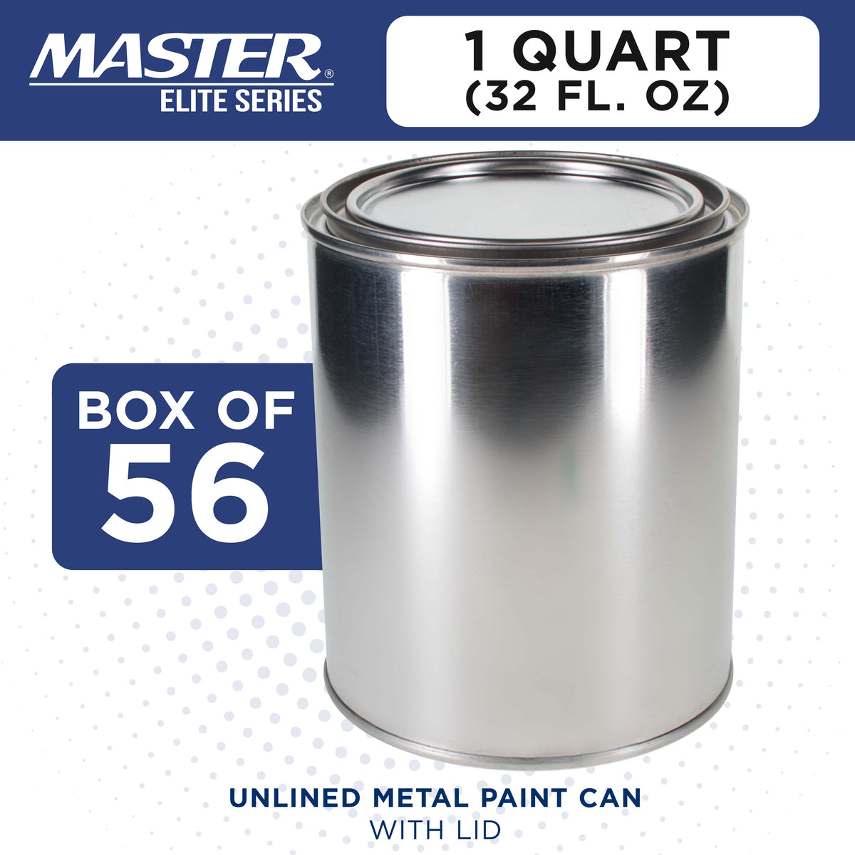 1 Quart Unlined Empty Metal Paint Can Bucket with Lids, 1 Case of 56 - Triple Tight Lid Seal, 32 fl. oz. Steel Coating Storage Container Tin