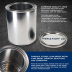 1 Quart Unlined Empty Metal Paint Can Bucket with Lids, 1 Case of 56 - Triple Tight Lid Seal, 32 fl. oz. Steel Coating Storage Container Tin