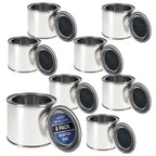1/4 Pint Unlined Empty Metal Paint Can Bucket with Lids, Pack of 8 - Triple Tight Lid Seal, 4 fl. oz. Steel Coating Storage Container Tin