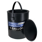 1 Gallon Empty Plastic Paint Can Bucket, Pack of 1 - Triple Lock Airtight Lid Seal, 128 fl. oz. All-Plastic Coating Storage Can, Handle