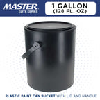 1 Gallon Empty Plastic Paint Can Bucket, Pack of 1 - Triple Lock Airtight Lid Seal, 128 fl. oz. All-Plastic Coating Storage Can, Handle