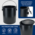 1 Gallon Empty Plastic Paint Can Bucket, Pack of 1 - Triple Lock Airtight Lid Seal, 128 fl. oz. All-Plastic Coating Storage Can, Handle