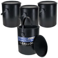 1 Gallon Empty Plastic Paint Can Bucket, Pack of 4 - Triple Lock Airtight Lid Seal, 128 fl. oz. All-Plastic Coating Storage Can, Handle