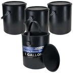 1 Gallon Empty Plastic Paint Can Bucket, Pack of 4 - Triple Lock Airtight Lid Seal, 128 fl. oz. All-Plastic Coating Storage Can, Handle