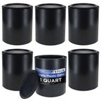 1 Quart Empty Plastic Paint Can Bucket, Pack of 6 - Triple Lock Airtight Lid Seal, 32 fl. oz. All-Plastic Coating Storage Can Pail Handle