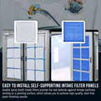 Premium Paint Spray Booth Tacky Intake Filter Panel 20" x 20", Box of 20, Internal Wire Frame, Crossdraft Booth Filtration Dirt Particles
