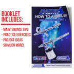 Multi-Purpose Airbrush Kit with Mini Compressor, Dual-Action Gravity Feed Airbrush. Air Hose and 8 Color Tattoo Paint Set