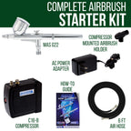 Multi-Purpose with Mini Air Compressor, Gravity Feed Airbrush & Guide Book - Portable Airbrush Kit with Compressor for Nail Art