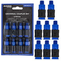 Series 8 Piece Universal Air Hose Quick Push Connect Coupler Set with 1/4" NPT Male Threads - Accepts 3 Common Plugs Types, I/M Industrial, T Auto, A ARO
