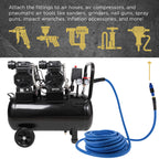 Series 8 Piece Universal Air Hose Quick Push Connect Coupler Set with 1/4" NPT Male Threads - Accepts 3 Common Plugs Types, I/M Industrial, T Auto, A ARO