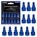 Series 12 Piece Industrial I / M Type Plug Fittings Set with 1/4" NPT Female Threads - Attach to Quick-Connect Couplers, Air Hoses, Compressors, Pneumatic Air Tools, Spray Guns, Sanders