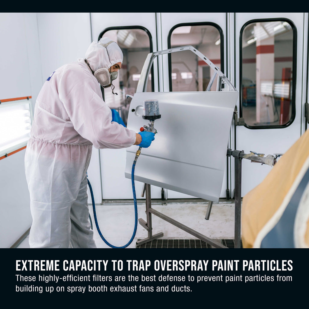 Premium Paint Spray Booth Paint Arresstor Filter Panel 20" x 20", Box of 100 - Blue & White Panels - Filters Holds Dirt Particles