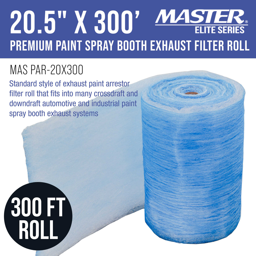 Premium Paint Spray Booth Exhaust Filter Roll, 20.5" x 100' - 18 Gram Fiberglass Paint Arrestor - Traps Overspray Paint Particles