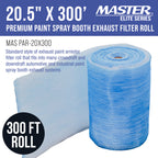 Premium Paint Spray Booth Exhaust Filter Roll, 20.5" x 100' - 18 Gram Fiberglass Paint Arrestor - Traps Overspray Paint Particles