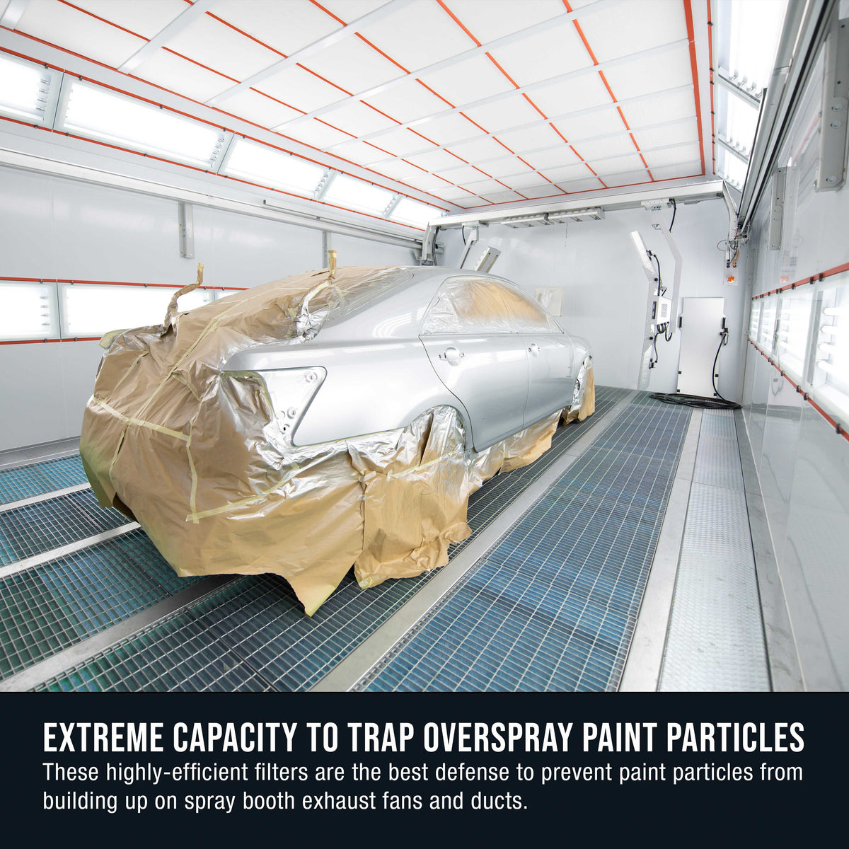 Premium Paint Spray Booth Exhaust Filter Roll, 24" x 100' - 18 Gram Fiberglass Paint Arrestor - Traps Overspray Paint Particles