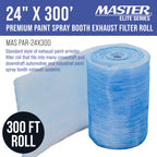 Premium Paint Spray Booth Exhaust Filter Roll, 24" x 300' - 18 Gram Fiberglass Paint Arrestor - Traps Overspray Paint Particles