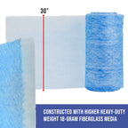Premium Paint Spray Booth Exhaust Filter Roll, 30" x 100' - 18 Gram Fiberglass Paint Arrestor - Traps Overspray Paint Particles