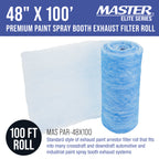 Premium Paint Spray Booth Exhaust Filter Roll, 48" x 100' - 18 Gram Fiberglass Paint Arrestor - Traps Overspray Paint Particles