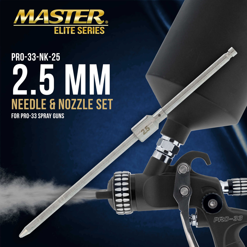 2.5 mm Needle, Fluid Nozzle and Air Cap Set Only - Fits PRO-33 High-Performance HVLP Spray Gun