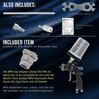 High-Performance PRO-33 Series HVLP Spray Gun Ultimate Kit with 3 Fluid Tip Sets 1.3, 1.4 & 1.8mm and Air Pressure Regulator Gauge, MPS Cup Adapter