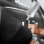 PRO-44 HVLP Spray Gun with 1.3mm Tip, Air Pressure Regulator Gauge and 1L Cup - Automotive Spray Paint Gun for Painting Basecoats & Clearcoats