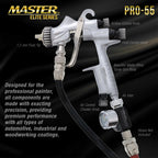 PRO-55 HVLP Automotive Spray Paint Gun with 1.2mm Tip - Pressure Feed Spray Gun for Painting Car Basecoats, Clearcoats, Industrial Coatings & Woodworking Coatings - Superior Atomization