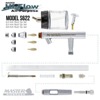 S62 Dual-Action Siphon Feed Airbrush Gun Set, 3 Nozzles, 3/4 oz Bottle, 6-Foot Braided Hose