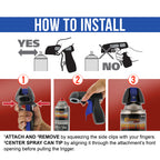 Instant Aerosol Trigger Handle (2 Pack) - Attach to Convert Spray Cans into Spray Guns - Universal Fit, Use on Spray Paint, Adhesives - Reusable